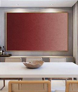 Quadro Horizontal Abstrato Efeito Degradê Vermelho Textura Canvas Moldura
