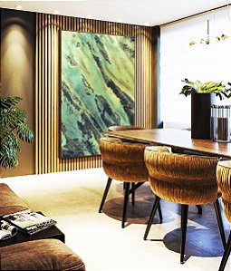 Quadro Vertical Abstrato Cinza Verde Turquesa Canvas Moldura