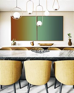 Duo de Quadros Quadrados Abstrato Degradê Terracota Verde Turquesa Canvas Moldura