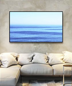 Quadro Horizontal Mar Azul Céu Claro Ondulações Movimento Natureza Canvas Moldura