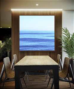 Quadro Quadrado Mar Azul Céu Claro Ondulações Movimento Natureza Canvas Moldura