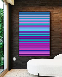 Quadro Vertical Abstrato Degradê Lilás Roxo Rosa Azul Canvas Moldura