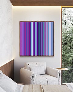 Quadro Quadrado Abstrato Degradê Lilás Roxo Rosa Azul Canvas Moldura