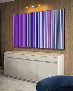 Trio de Quadros Estilizados Abstrato Degradê Lilás Roxo Rosa Azul Canvas Moldura