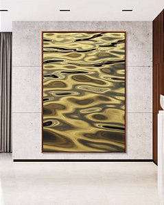 Quadro Vertical Alto Mar Textura Natural Reflexos do Sol Natureza Canvas Moldura