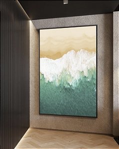 Quadro Vertical Praia Mar Turquesa Litoral Natureza Canvas Moldura