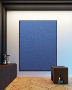 Quadro Vertical Oceano Mar Alto Azul Textura Natural Canvas Moldura