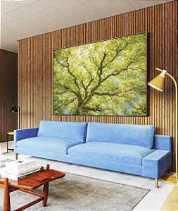 Quadro Horizontal Paisagem Copa de Árvore Folhas Verde Canvas Moldura
