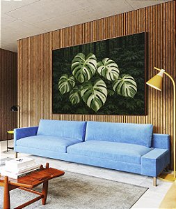 Quadro Horizontal Plantas Costela de Adão Natureza Verde Paisagem Canvas Moldura