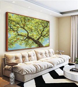 Quadro Horizontal Árvore Frutífera Céu Azul Turquesa Natureza Canvas Moldura