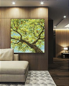 Quadro Quadrado Árvore Frutífera Céu Azul Turquesa Natureza Canvas Moldura