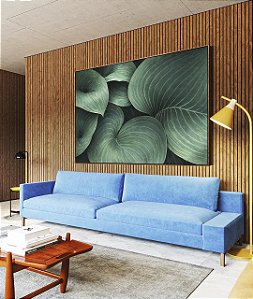 Quadro Horizontal Planta Hosta Folhagem Verde Natureza Canvas Moldura
