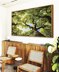 Quadro Horizontal Céu Azul Árvores Verde Intenso Natureza Canvas Moldura