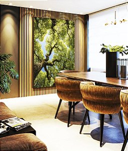 Quadro Vertical Céu Azul Árvores Verde Intenso Natureza Canvas Moldura