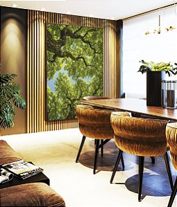 Quadro Vertical Árvores Folhas Verdes Céu Azul Limpo Natureza Canvas Moldura