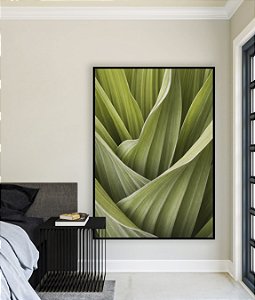 Quadro Vertical Planta Folhagem Verde Natureza Paisagem Canvas Moldura