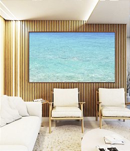 Quadro Horizontal Mar Azul Paradisíaco Praia Natureza Canvas Moldura