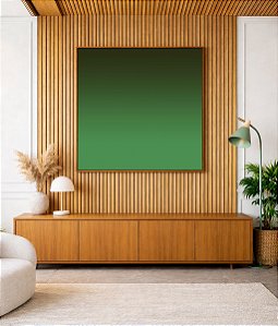 Quadro Quadrado Abstrato Degradê Verde Folha Escuro Canvas Moldura