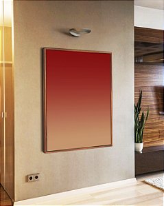 Quadro Vertical Abstrato Degradê Vermelho Laranja Pêssego Suave Canvas Moldura