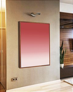 Quadro Vertical Abstrato Degradê Rosa Claro Areia Canvas Moldura