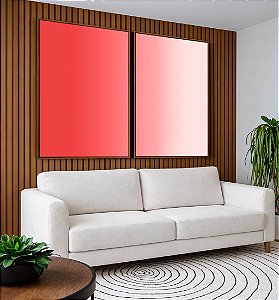 Duo de Quadros Abstrato Degradê Rosa Claro Areia Canvas Moldura