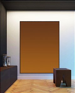 Quadro Vertical Abstrato Degradê Marrom Terra Cobre Canvas Moldura
