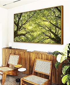 Quadro Horizontal Paisagem Céu Árvores Folhas Galhos Equilibrados Natureza Canvas Moldura