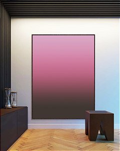 Quadro Vertical Abstrato Degrade Rosa Vibrante cinza Canvas Moldura