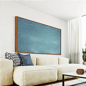 Quadro Horizontal Mar Azul Turquesa Textura Natural Canvas Moldura