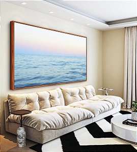 Quadro Horizontal Céu Claro Mar Azul Calmo Natureza Canvas Moldura