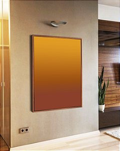 Quadro Vertical Abstrato Degradê Laranja Amarelo Dourado Canvas Moldura