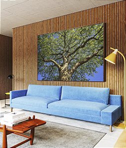 Quadro Horizontal Árvore Frondosa Folhas Verdes Contra Céu Azul Canvas Moldura