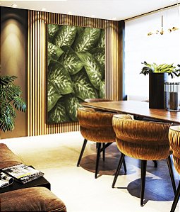 Quadro Vertical Planta Comigo-Ninguém-Pode Folhagem Natureza Paisagem Canvas Moldura