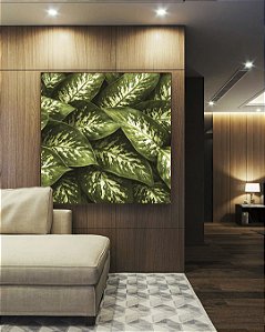 Quadro Quadrado Planta Comigo-Ninguém-Pode Folhagem Natureza Paisagem Canvas Moldura