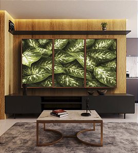 Trio de Quadros Planta Comigo-Ninguém-Pode Folhagem Natureza Paisagem Canvas Moldura
