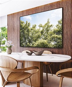 Quadro Horizontal Árvores Folhagem Verde Céu Claro Nuvens Natureza Paisagem Canvas Moldura