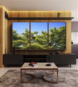 Trio de Quadros Árvores Folhagem Verde Céu Claro Limpo Natureza Paisagem Canvas Moldura