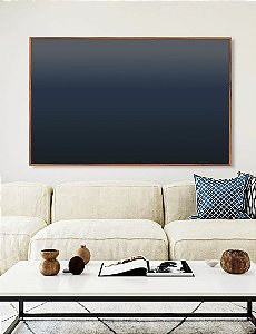 Quadro Horizontal Abstrato Degradê Azul Marinho Escuro Canvas Moldura