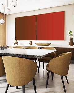 Duo de Quadros Quadrados Abstrato Degradê Bordo Vermelho Vivo Canvas Moldura