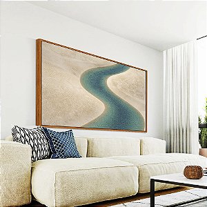 Quadro Horizontal Água Turquesa Praia Dunas Areia Branca Canvas Moldura