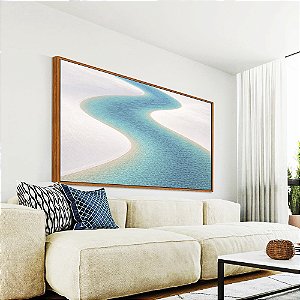 Quadro Horizontal Praia Dunas Areia Branca Água Turquesa Canvas Moldura
