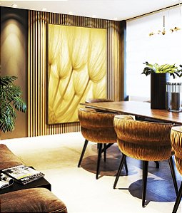 Quadro Vertical Dente de Leão Planta Flor Reflexos do Sol Natureza Paisagem Canvas Moldura