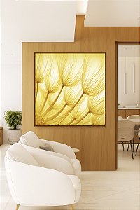 Quadro Quadrado Dente de Leão Planta Flor Reflexos do Sol Natureza Paisagem Canvas Moldura