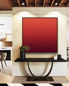 Quadro Quadrado Abstrato Degradê Vinho Vermelho Tijolo Canvas Moldura