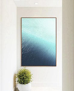 Quadro Vertical Mar Azul Turquesa Cristalino Natureza Canvas Moldura