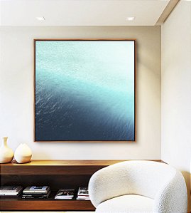 Quadro Quadrado Mar Azul Turquesa Cristalino Natureza Canvas Moldura