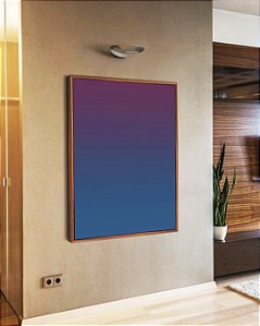 Quadro Vertical Abstrato Degradê Roxo Rosa Violeta Azul Marinho Canvas Moldura