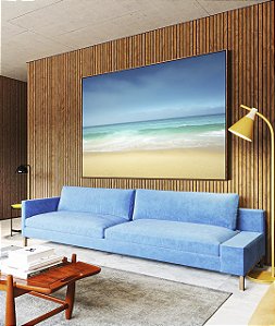 Quadro Horizontal Praia Mar Azul Turquesa Areia Clara Paisagem Natureza Canvas Moldura