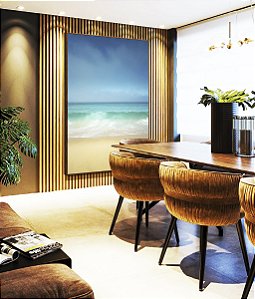 Quadro Vertical Praia Mar Azul Turquesa Areia Clara Paisagem Natureza Canvas Moldura