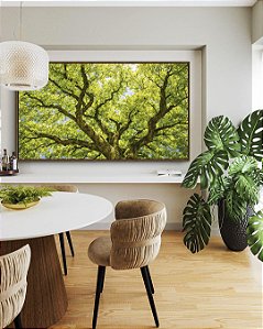 Quadro Horizontal Copa de Árvore Verde Natureza Paisagem Luz Solar Canvas Moldura